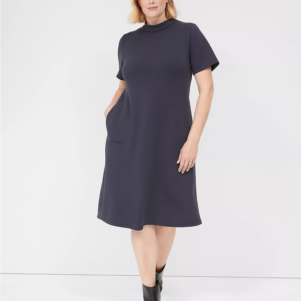NWT 22/24 Lane Bryant Journey Mock-Neck Short-Sleeved Dress